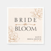 Braut in Bloom Tan Brown Brautparty Serviette (Vorderseite)