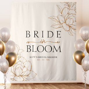 Braut in Bloom Tan Brown Brautparty Wandteppich
