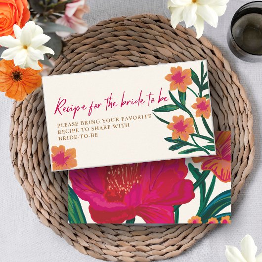 Braut in blühendem Brautparty Gemeinsames Rezept Begleitkarte