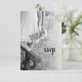 Braut in Cowboy Boots mit Sonnenblumen Hochzeit RS RSVP Karte (Stehend Vorderseite)