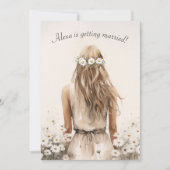 Braut in Daisien mit Haartracht Einladung (Vorderseite)