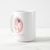 Braut in einem weißen Hochzeitskleid Holding a Bou Kaffeetasse (Vorderseite Links)