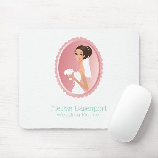 Braut in einem weißen Hochzeitskleid Holding a Bou Mousepad (Mit Mouse)