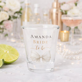 Braut in Elfenbeinbogen-Perlen elegante Bacheloret Schnapsglas