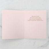 Braut in Gown auf Rose Quartz Brautparty Dankeskarte (Innenseite)