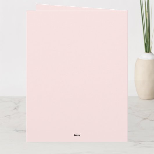 Braut in Gown auf Rose Quartz Brautparty Dankeskarte (Rückseite)