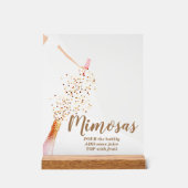 Braut in Gown Brautparty Mimosa Bar Acrylschild (Vorderseite)