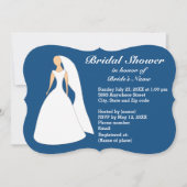 Braut in Gown Bridal Lapis Blauer Dusche Einladung (Vorderseite)