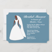 Braut in Gown Niagara Blue Brautparty Einladung (Vorderseite)