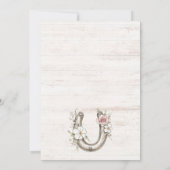 Braut in Hochzeitskleid Cowgirl Junggeselinnen-Abs Einladung (Rückseite)