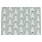 Braut in Hochzeitskleid Große Geschenktüte (Rückseite)