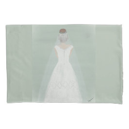 Braut in Hochzeitskleid Kissenbezug