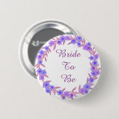 Braut in Lavendel Blumenkranz Button (Vorne & Hinten)