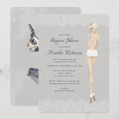 Braut in Panties Lacy Lingerie Dusche Einladung (Vorne/Hinten)