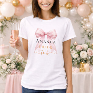 Braut in Rosa-Bogen-Perlen elegante Hen Party T-Shirt