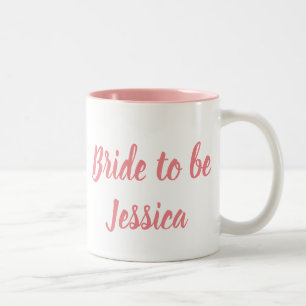 Braut in Rosa Elegant Skript Geschenke Hochzeiten Zweifarbige Tasse