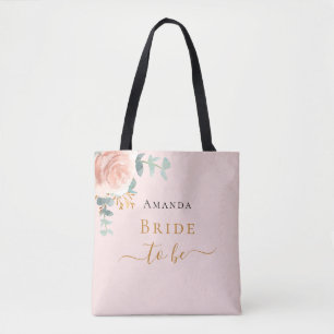 Braut in Rosa Gold Floral Eukalyptus Chic Tasche