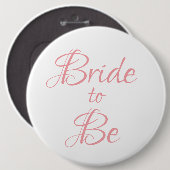 Braut in Rosa Schriftzug Hochzeit Elegant Einfach Button (Vorne & Hinten)
