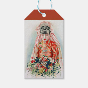 Braut in Rot bei einer chinesischen Hochzeit in Sh Geschenkanhänger