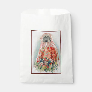 Braut in Rot bei einer chinesischen Hochzeit in Sh Geschenktütchen