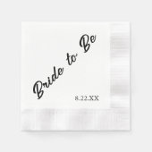 Braut in spe, benutzerdefiniertes Datum, moderne H Serviette (Vorderseite)