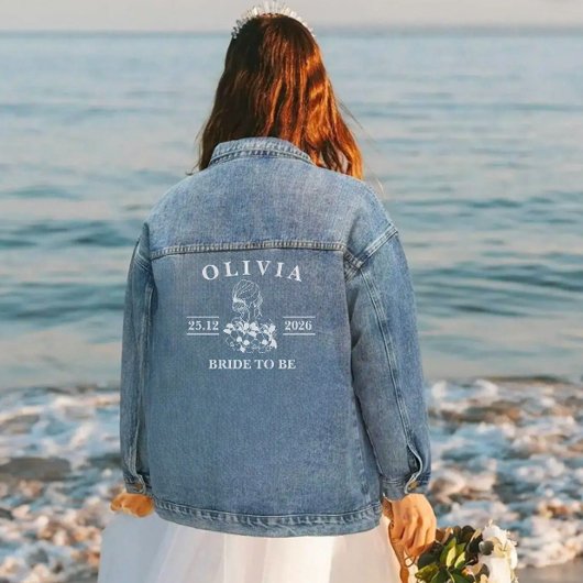 Braut in spe | Moderne individuelle Braut Name Dat Jeansjacke