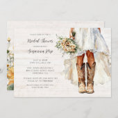 Braut in Stiefeln Wandern Bridal Dusche Einladung (Vorne/Hinten)