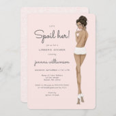 Braut in Underwear Lace Lingerie Brautparty Einladung (Vorne/Hinten)