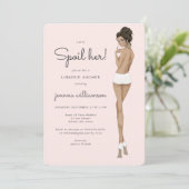 Braut in Underwear Lace Lingerie Brautparty Einladung (Stehend Vorderseite)
