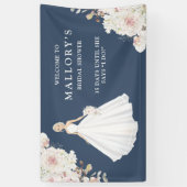 Braut in Wedding Gown Brautparty Willkommen Banner (Vertikal)