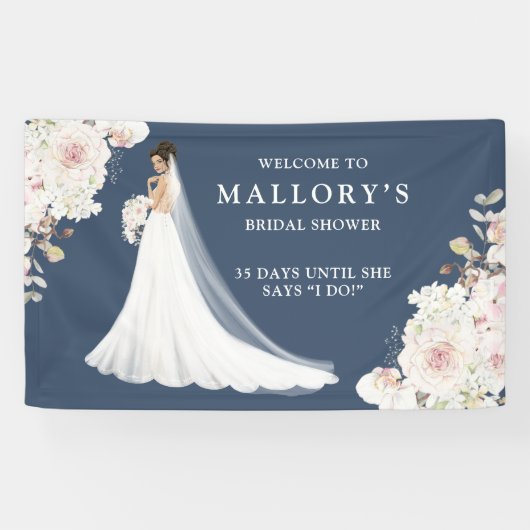 Braut in Wedding Gown Brautparty Willkommen Banner (Horizontal)