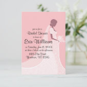 Braut in Wedding Gown Bridal Dusche Einladung (Stehend Vorderseite)