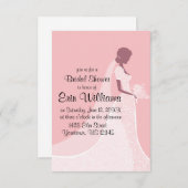 Braut in Wedding Gown Bridal Dusche Einladung (Vorne/Hinten)