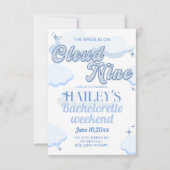 Braut ist auf Cloud neun Bachelorette Einladung (Vorderseite)