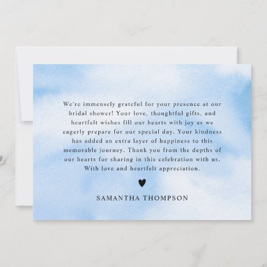 Braut ist auf Cloud Nine Brautparty Dankeskarte (Rückseite)