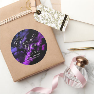 Braut ist auf Cloud Nine Pink Blaue Brautparty Runder Aufkleber