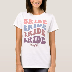 Braut - Junggesellinnenabschied. Bearbeitbarer Nam T-Shirt