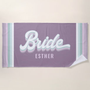 Braut Junggesellinnenabschied Hochzeit funky Retro Strandtuch