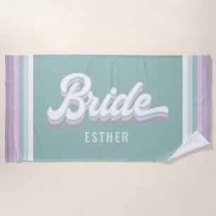 Braut Junggesellinnenabschied Hochzeit funky Retro Strandtuch