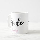 Braut-Kaffee-Tasse - personifizieren Sie Namen Kaffeetasse (Vorderseite Links)