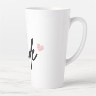 Braut-Kaffeetasse - Rosa Herz-Schrift Braut-Tasse Milchtasse