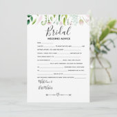 Braut kennt Brautdusche Einladung (Stehend Vorderseite)