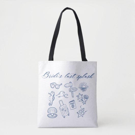 Braut-Letzter-Spritzer-Design | Ocean Beach Jungge Tasche (Vorderseite)