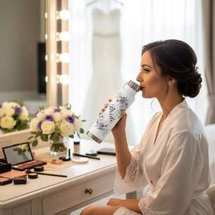 Braut Lila Blumenkranz Braut Wasserfarbe Trinkflasche
