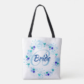 Braut mein etwas blaues Monogramm modern Tasche (Rückseite)