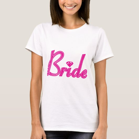 Braut mit Bling - Rosa T-Shirt (Vorderseite)