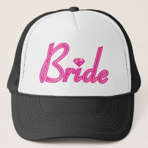 Braut mit Bling - Rosa Truckerkappe
