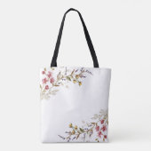 Braut mit eleganter Schrift Herbstwildblumen Tasche (Rückseite)