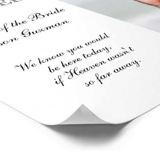 Braut mit Foto-Gedenkfeier Poster (Ecke)