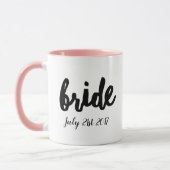 Braut mit individuellem Hochzeitdatum Tasse (Links)